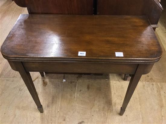 George III folding card table